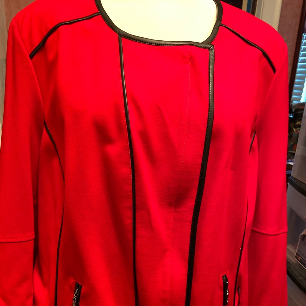Jazzy Short Red Jacket With Black Piping